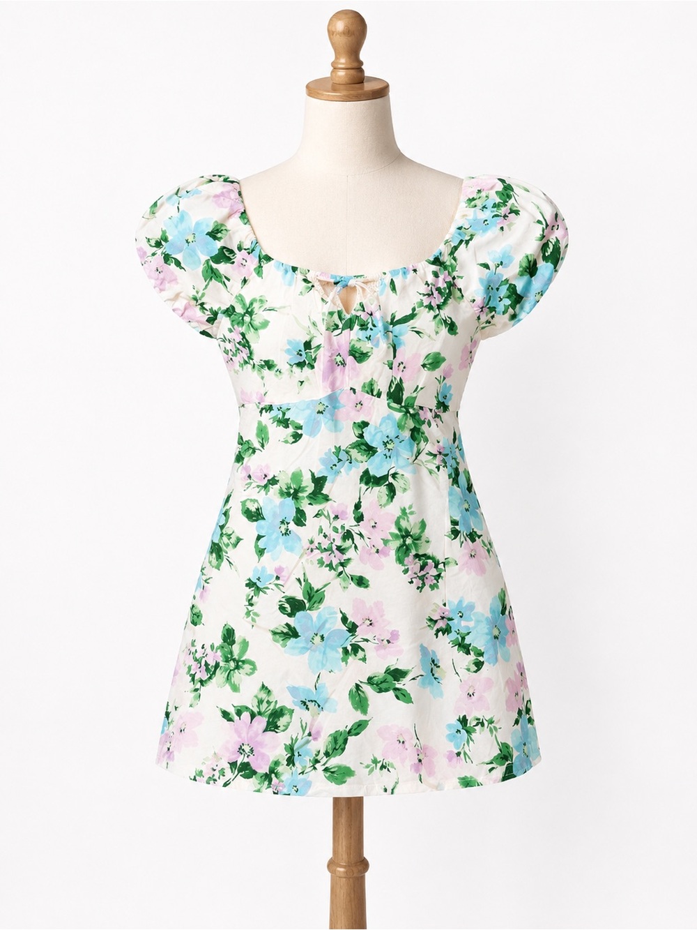 Old Navy Floral Puff Sleeve Mini Dress Size Large 100% Cotton Cottagecore